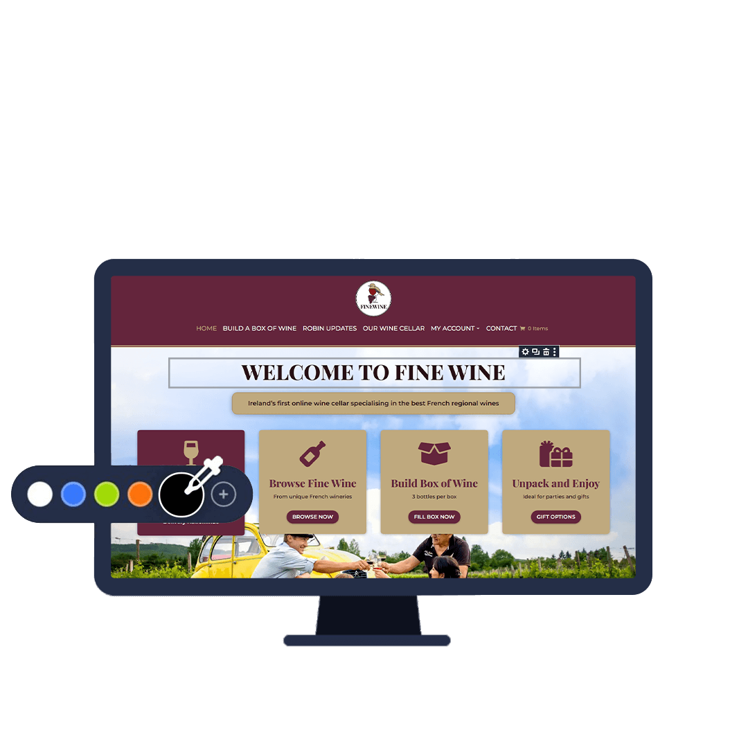 Design Construction Mockup FineWine Website for animation