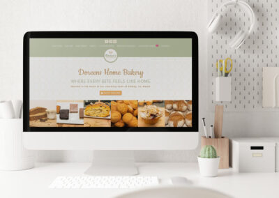 Doreens Home Bakery Website Landing Page Design Modern Office Computer Mockup smaller ()