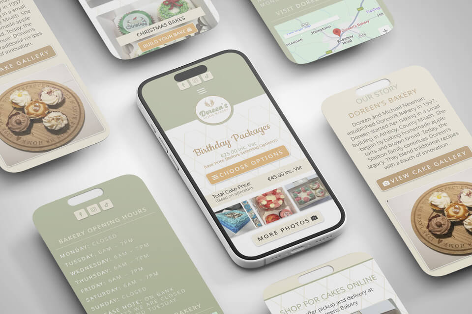 Doreens Home Bakery Website Showcase Flatlay iPhones and mobile screens smaller ()
