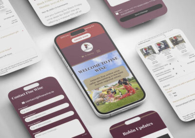 FineWine Website Showcase Flatlay iPhones and mobile screens smaller