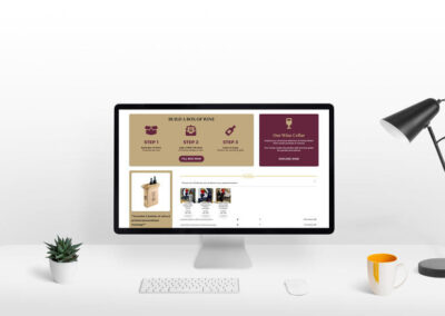 FineWine computer desk mockup of website designs smaller