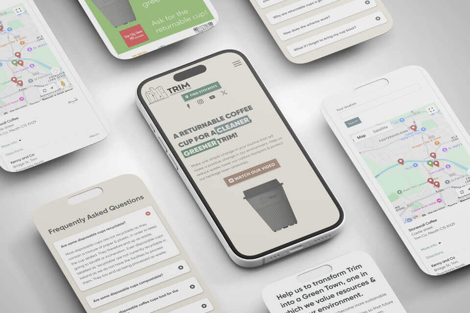 Trim Community Cup Website Showcase Flatlay iPhones and mobile screens () ()