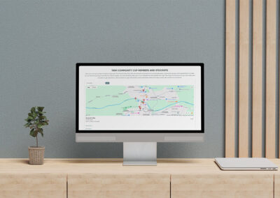 Trim Community Cup interactive map showing stockists Website design showcase DesignBurst for web () ()