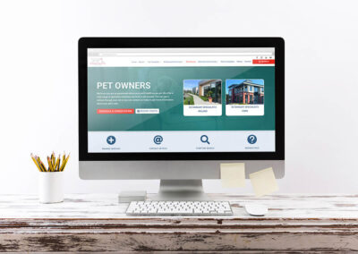 Vet Specialists Ireland website Computer Mockup Wooden Desklage banner by DesignBurst for web