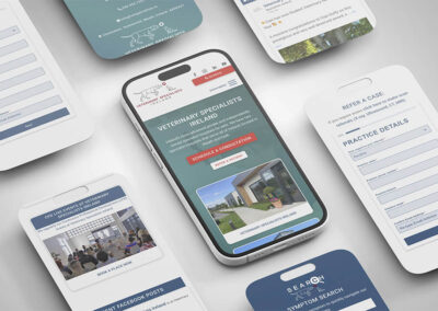 Veterinary Specialists Ireland Website Showcase Flatlay iPhones and mobile screens for web