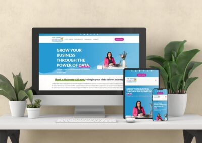 The Data Consultant website mockup on desktop pc with tech devices