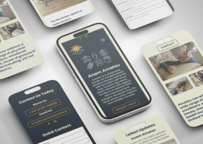 Anam Amatsu Website Showcase Flatlay iPhones and mobile screens