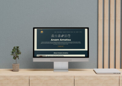 Anamamatsu Website on dispay on a desktop on a desk modern