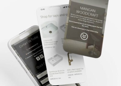 Mangan Woodcraft iPhone responsive design mockup