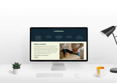 computer desk mockup of website design for Anam Amatsu