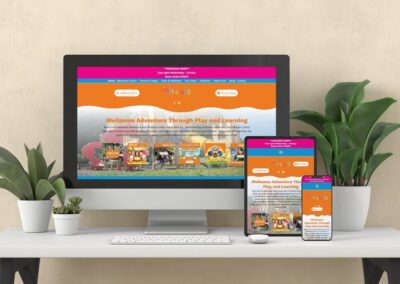 Desk with tech devices mock up () ()