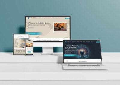 Holistic Centre website design multi device mockup ()