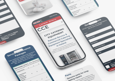 Mobile App Screen Mockup Mosaic City Catering Equipment smaller