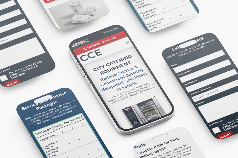 Mobile App Screen Mockup Mosaic City Catering Equipment smaller