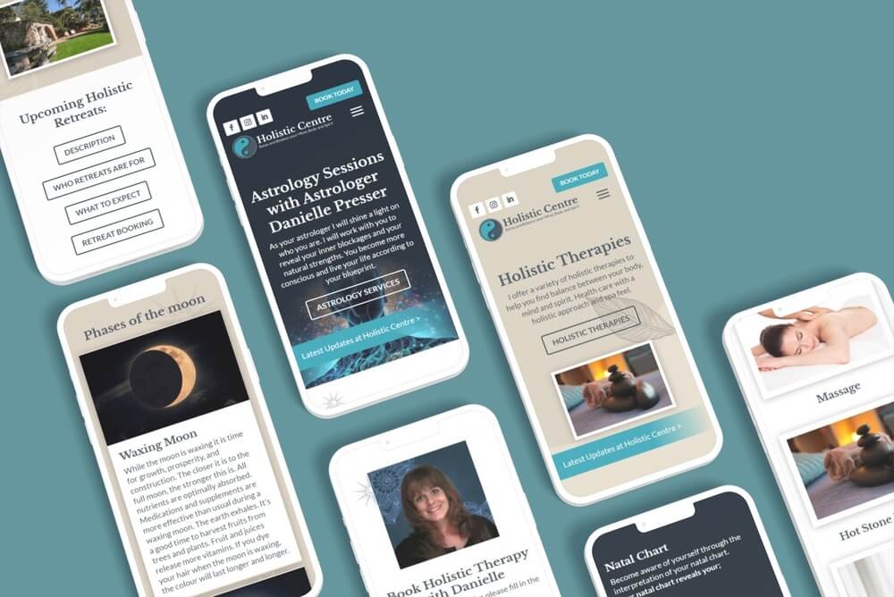 Smartphone Mockup Holistic Centre Website Design ()