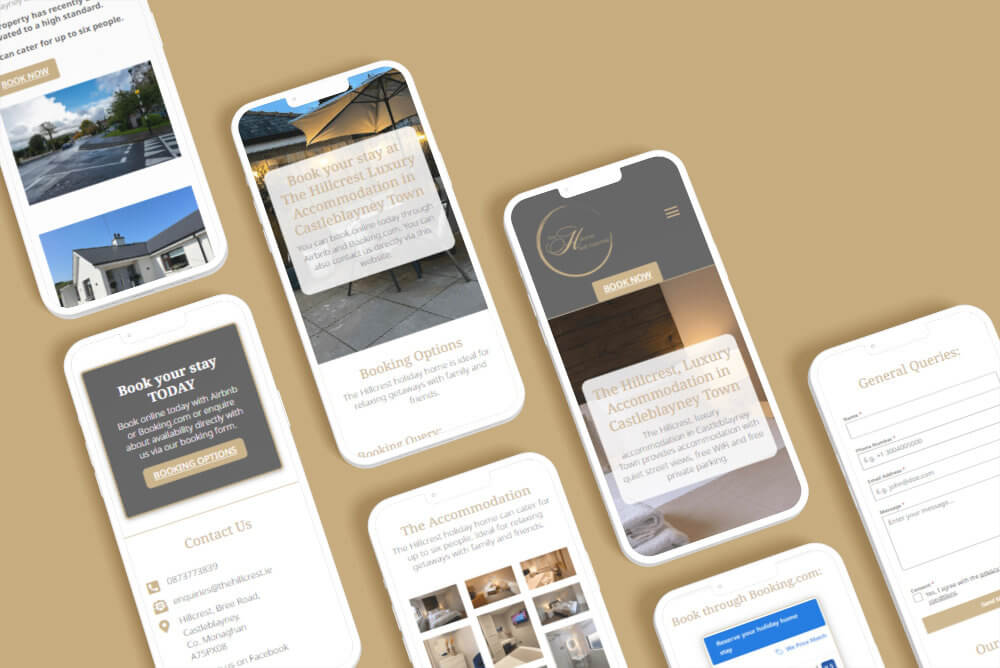 Smartphone Mockup The Hillcrest Self Ctering website design ()