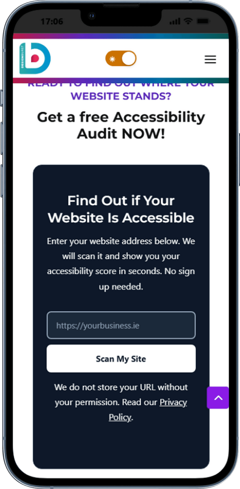 Accessibility Scan Free Online tool for EAA compliance